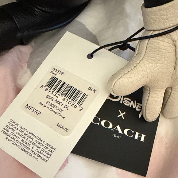 Coach Black Leather Mickey Mouse Sculpture - Picture 3 of 4